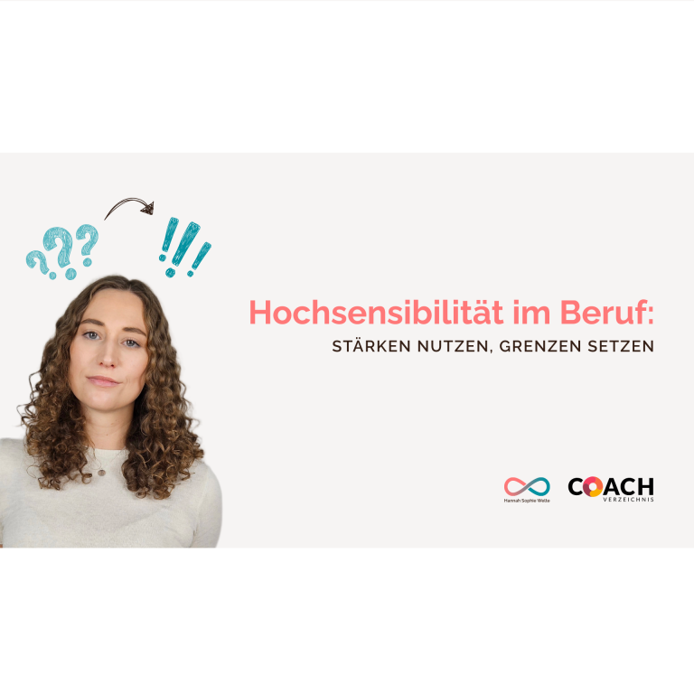 Frau mit lockigem Haar, nachdenklicher Ausdruck, Titel: Hochsensibilität im Beruf.